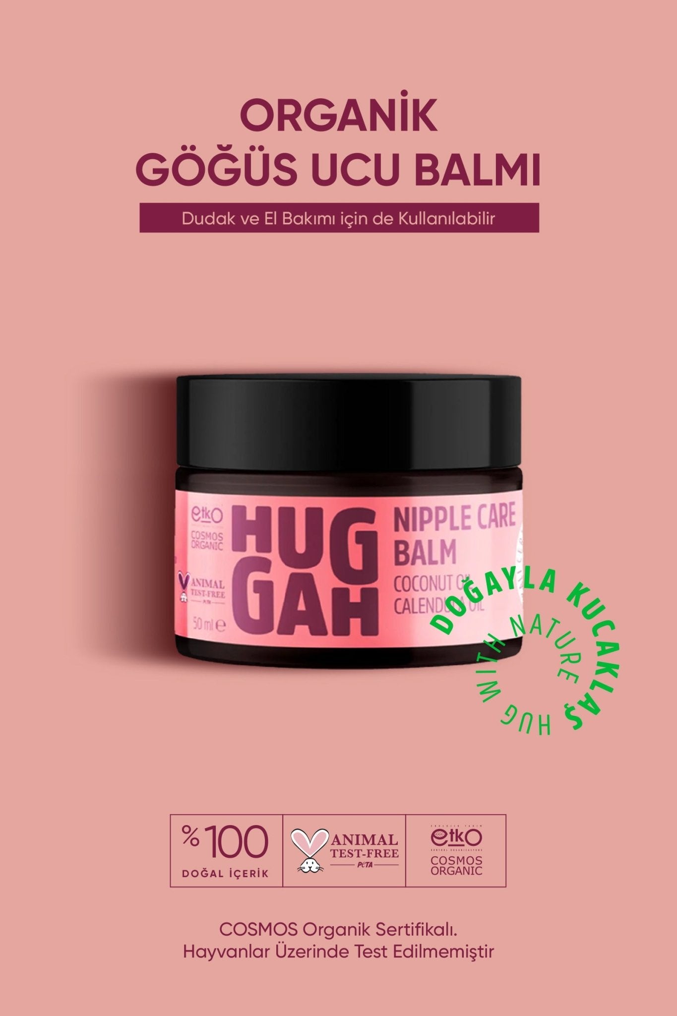 Huggah Organik Doğal Göğüs Ucu Balmı 50 ml - HUGGAH NATURALS