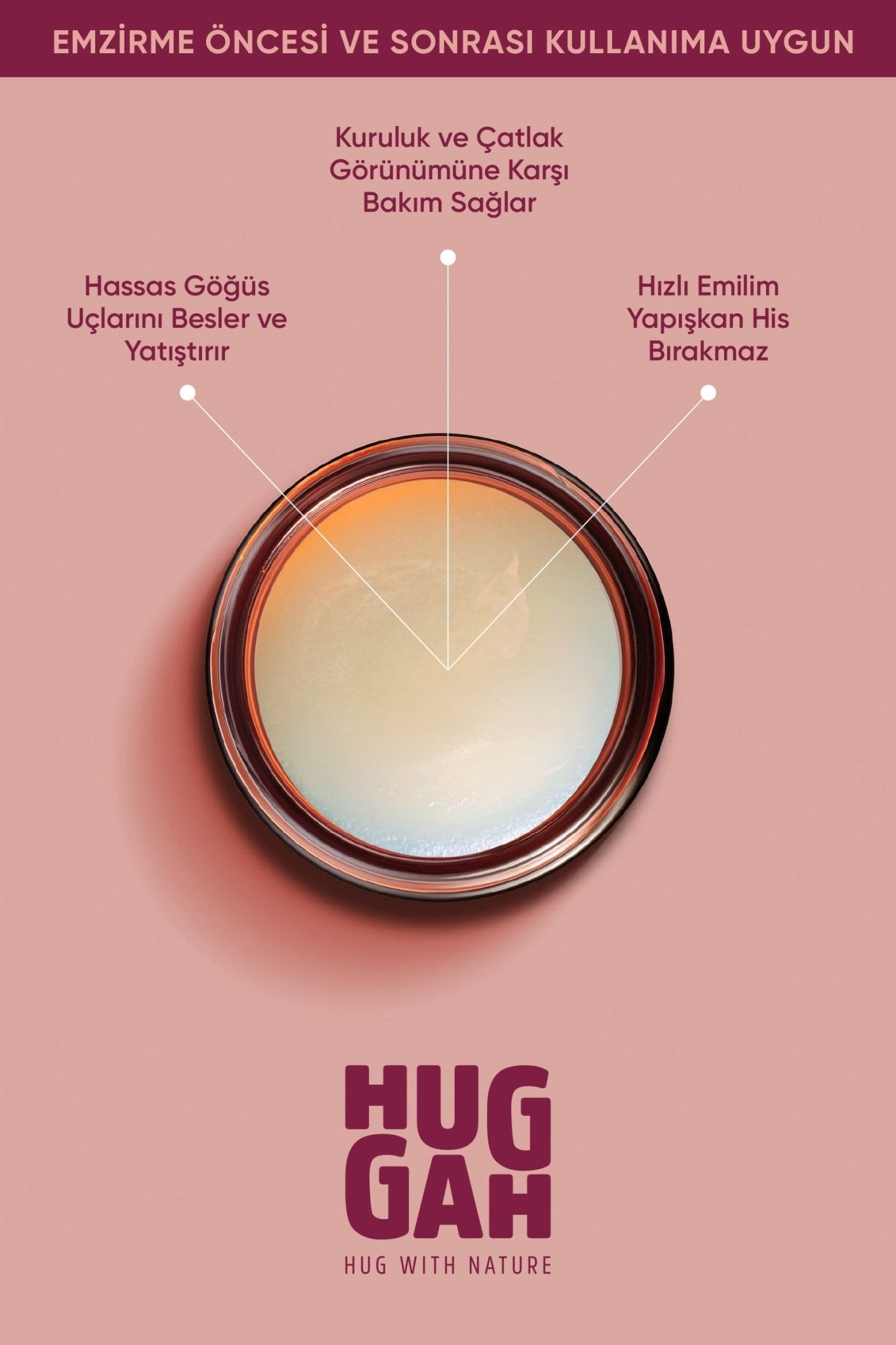 Huggah Organik Doğal Göğüs Ucu Balmı 50 ml - HUGGAH NATURALS