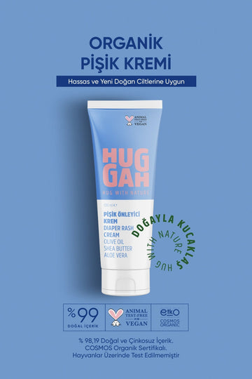 Huggah Organik Pişik Önleyici Bebek Bakım Kremi 100 ml - HUGGAH NATURALS