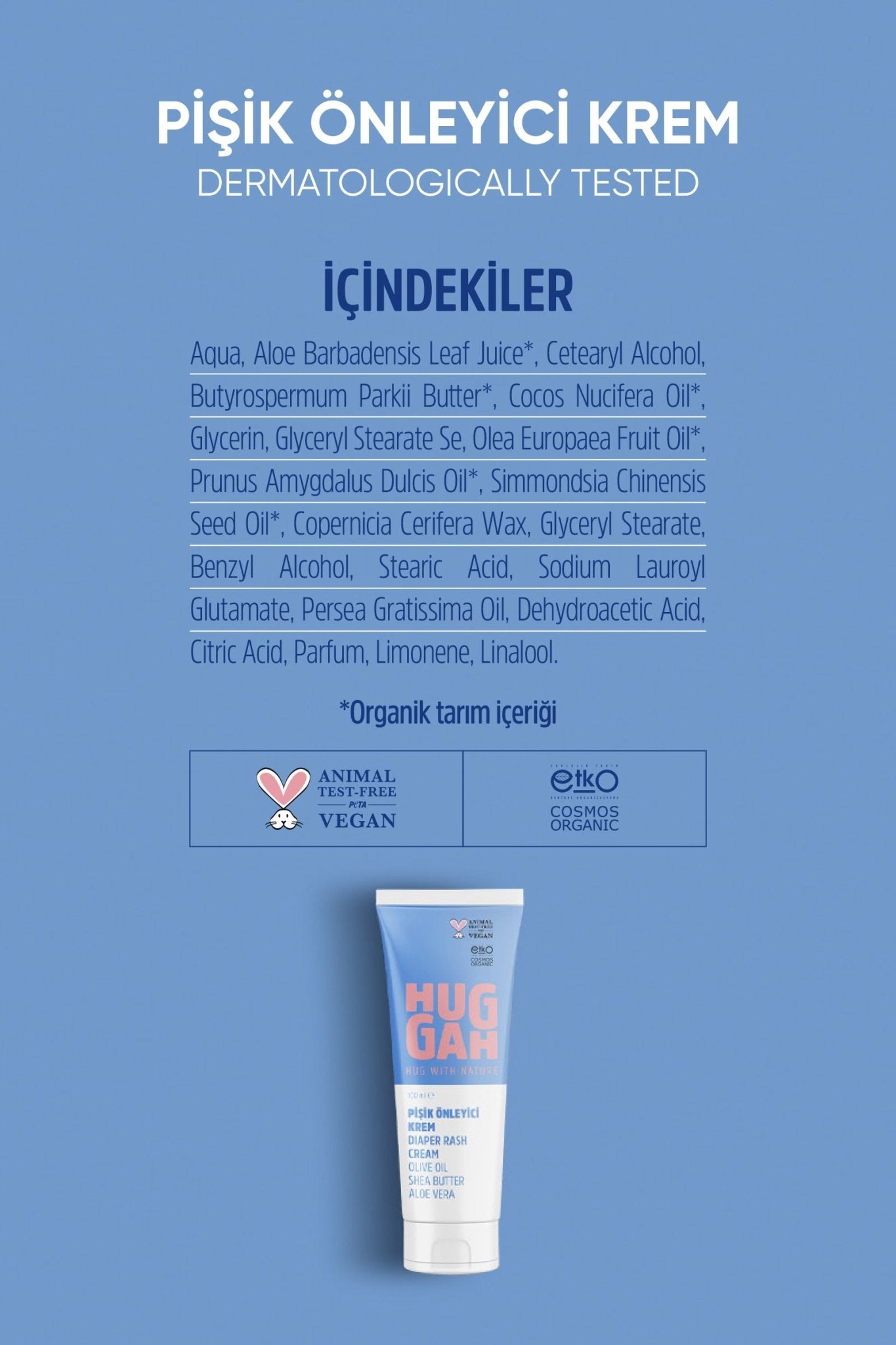 Huggah Organik Pişik Önleyici Bebek Bakım Kremi 100 ml x 2 - HUGGAH NATURALS
