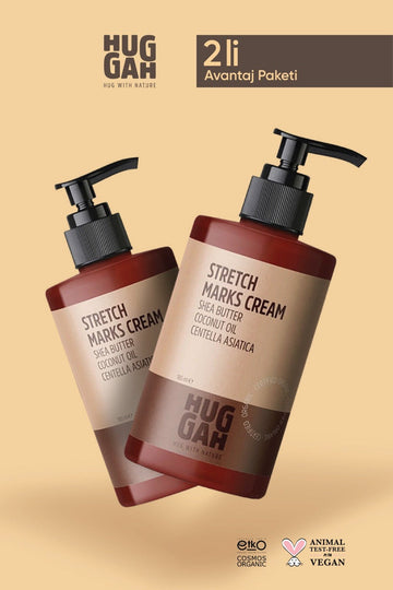 Organik Doğal Çatlak Önleyici Cilt Bakım Kremi 180 ml x2 Avantaj Seti - HUGGAH NATURALS